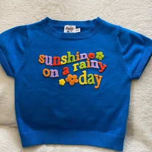 “Sunshine on a Rainy Day” cropped sweater/shirt - XS/S